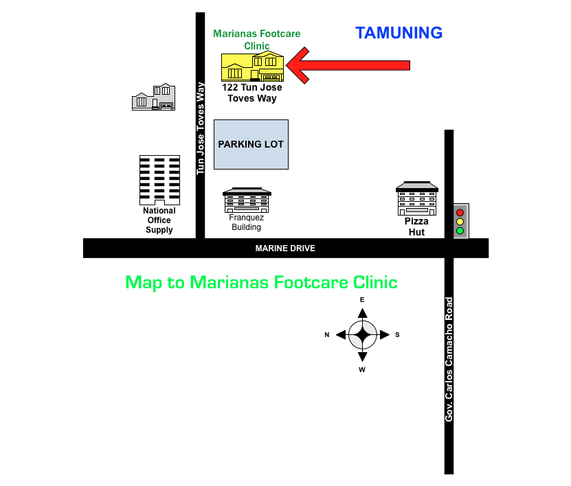 Map to Marianas Footcare Clnic
